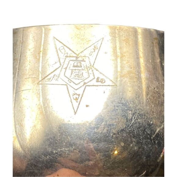 Vintage Eastern Star silver mini chalice challis engraved - Picture 3 of 10